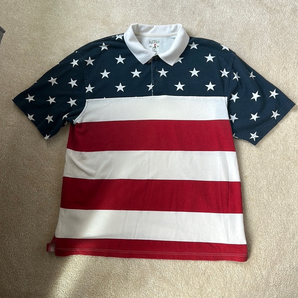 Used Men’s American Flag Polo Size Large